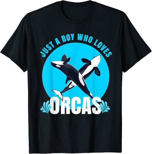 Just a Boy who loves Orcas Whales apparel for boys and men T-Shirt