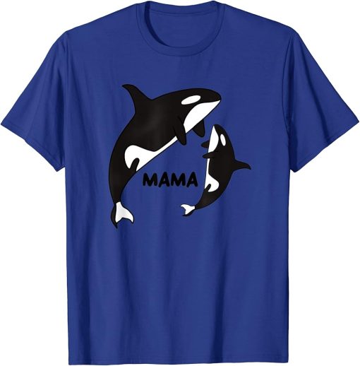 Orca Mama with Cub, Ocean Animal, Whale T-Shirt