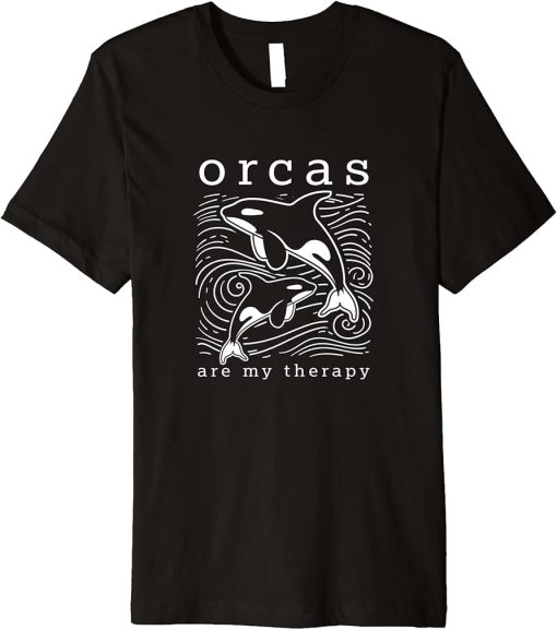 Orcas as Therapy Cute Whale Funny Saying Premium T-Shirt