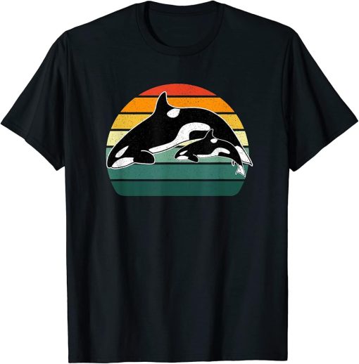 Funny Orca Whale Sea Retro Animal T-Shirt