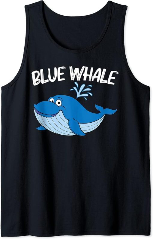 Funny Whale Art For Men Women Orca Narwhal Blue Whales Tank Top