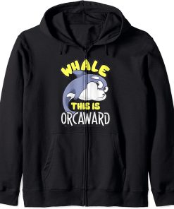 women men apparel: Funny animals design orca whale Zip Hoodie