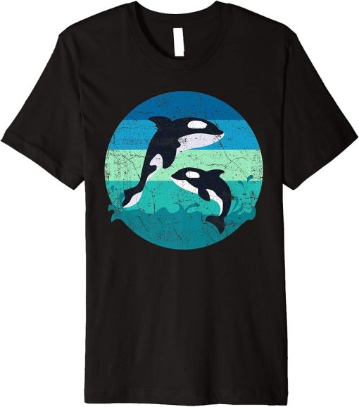orca family Motive retro whales Premium T-Shirt