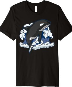 Animal Lover Ocean Animal Waves Orca Killer Whale Premium T-Shirt