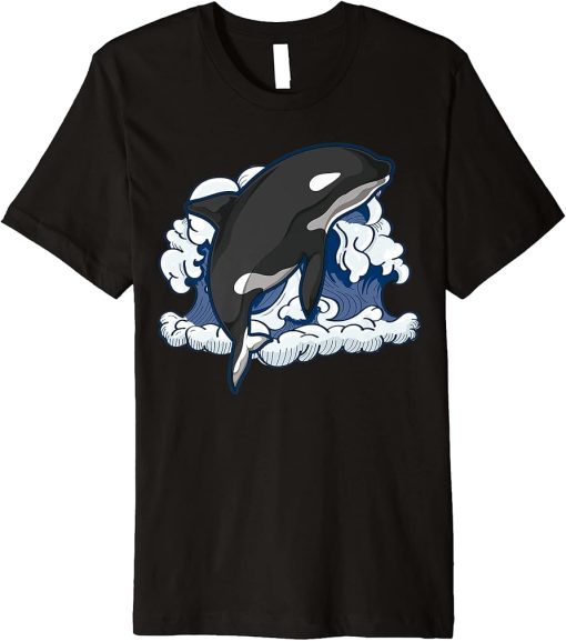 Animal Lover Ocean Animal Waves Orca Killer Whale Premium T-Shirt